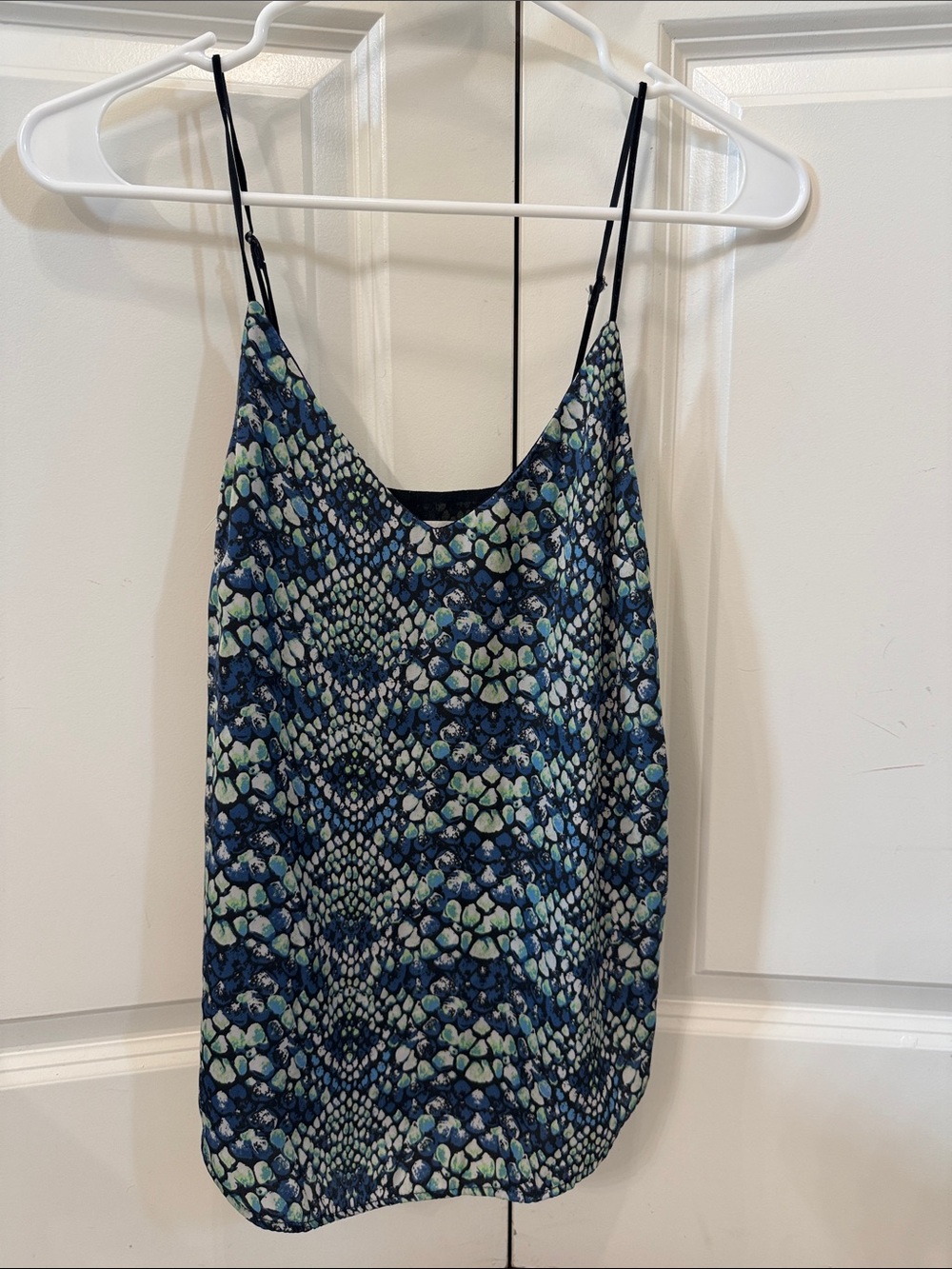 silence + noise Blue Patterned Spaghetti Strap Camisole